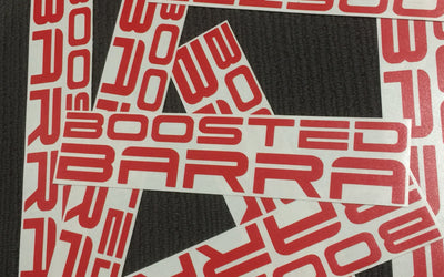 Boosted Barra Red sticker - small