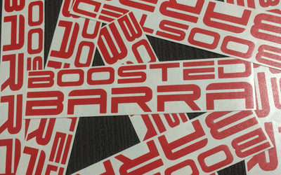 Boosted Barra Red sticker - small