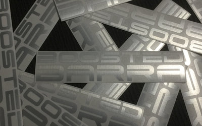 Boosted Barra Brushed Silver sticker - small